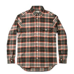 Taylor Stitch L 42 Crater Shirt Olive Plaid